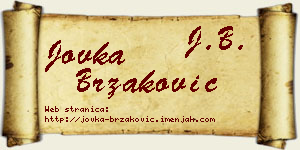 Jovka Brzaković vizit kartica